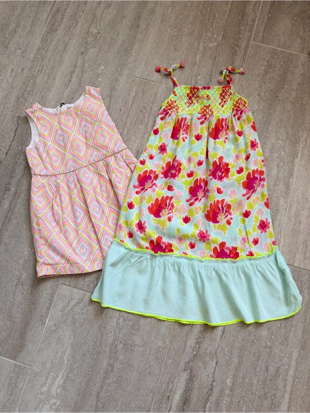 Girls 3T Dress Bundle OshKosh Genuine Kids Cat & Jack Floral Spring Summer 2 Pc